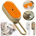 3-in-1 steam pet grooming brush for cats and dogs