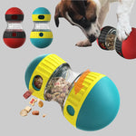 Dog enrichment toy that dispenses kibble and treats during play