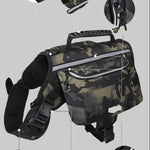 Large outdoor dog backpack harness with adjustable straps